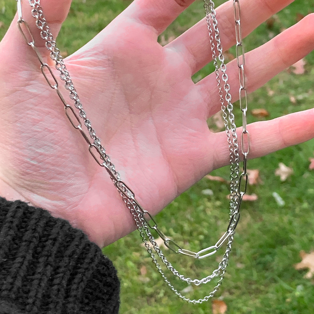Paperclip Layered Necklace